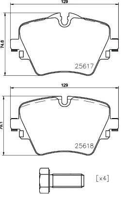 BMW ผ้าเบรกหน้า (G30, F90) , (G31) / BREMBO 34106860019 34106884497 34116890553