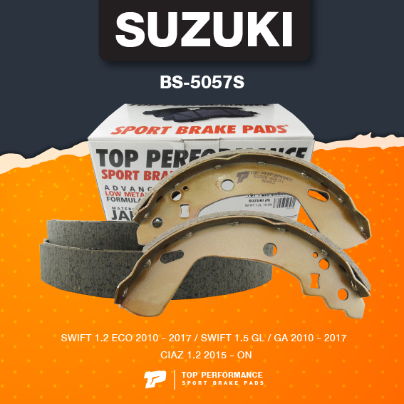 (ประกัน 3 เดือน) ก้ามเบรค หลัง SUZUKI SWIFT 1.2 / 1.5 ปี 10-17 - BS5057S - TOP PERFORMANCE JAPAN - ผ้าเบรค ดรัมเบรค ซูซูกิ สวิฟ เบรก