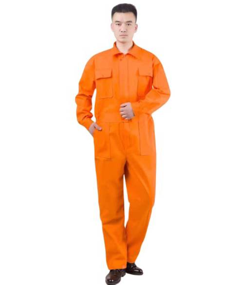 ชุดหมีช่าง สีกรมท่า สีส้ม ผ้าฝ้าย 100% ป้องกันไฟฟ้าสถิต