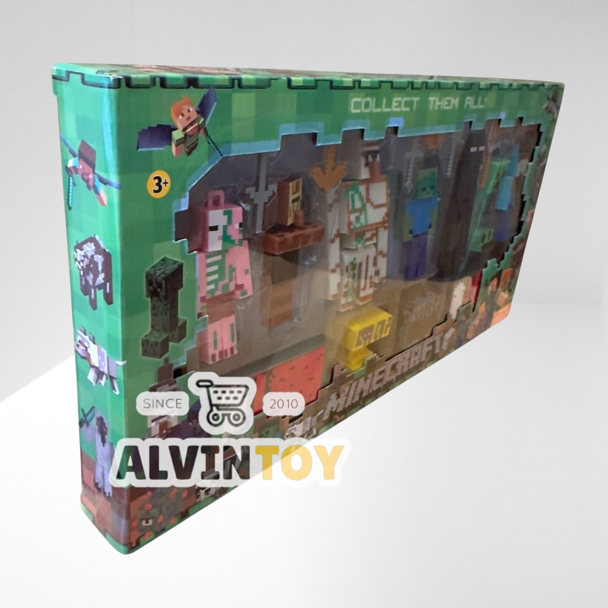 ชุดของเล่น Minecraft มายคราฟ พร้อมอาวุธ 11 ตัว ของเล่นโมเดลมายคราฟ กล่องใหญ่ สุดคุ้ม
