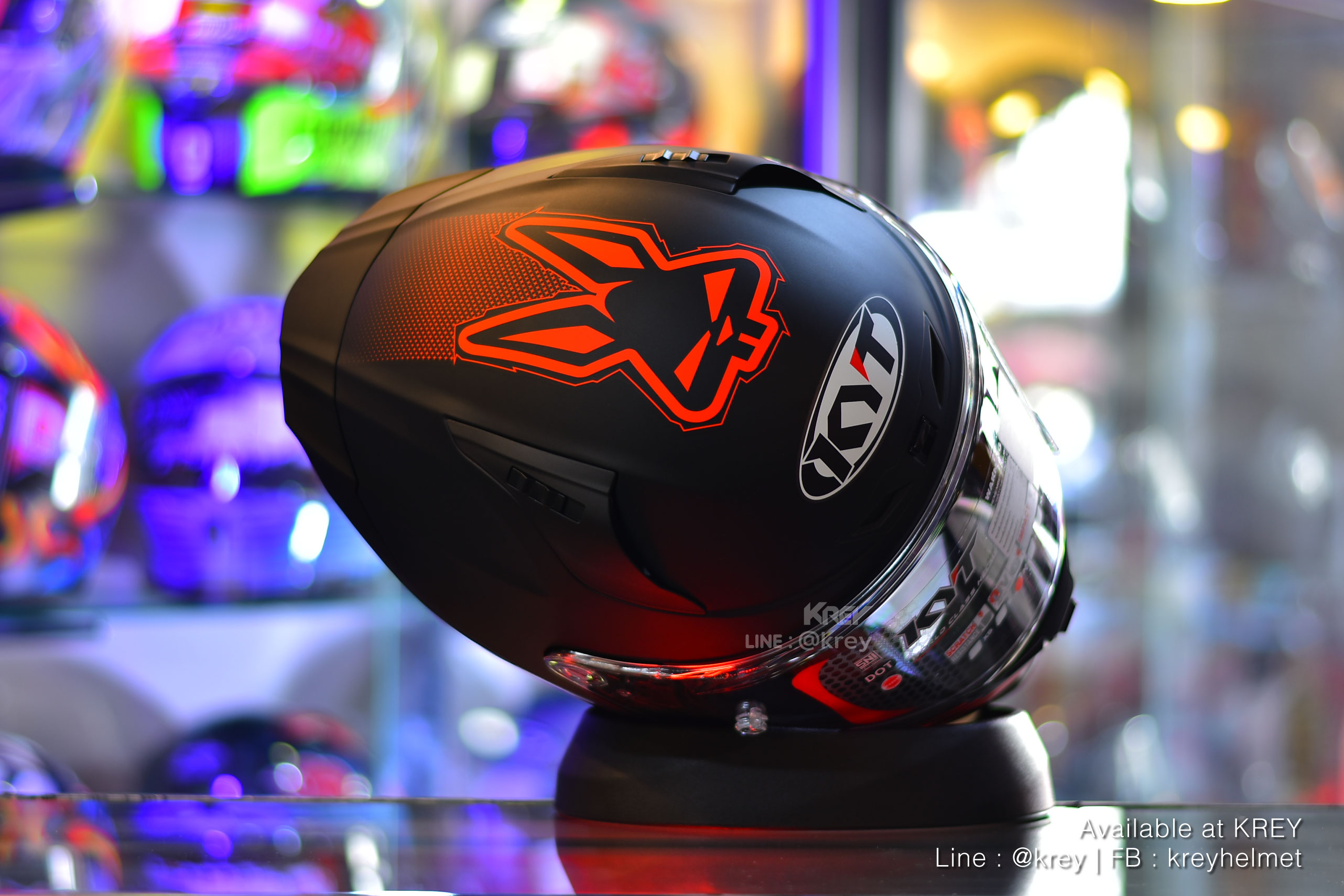 KYT model STRIKER AF37 LIVERY MATT BLACK RED