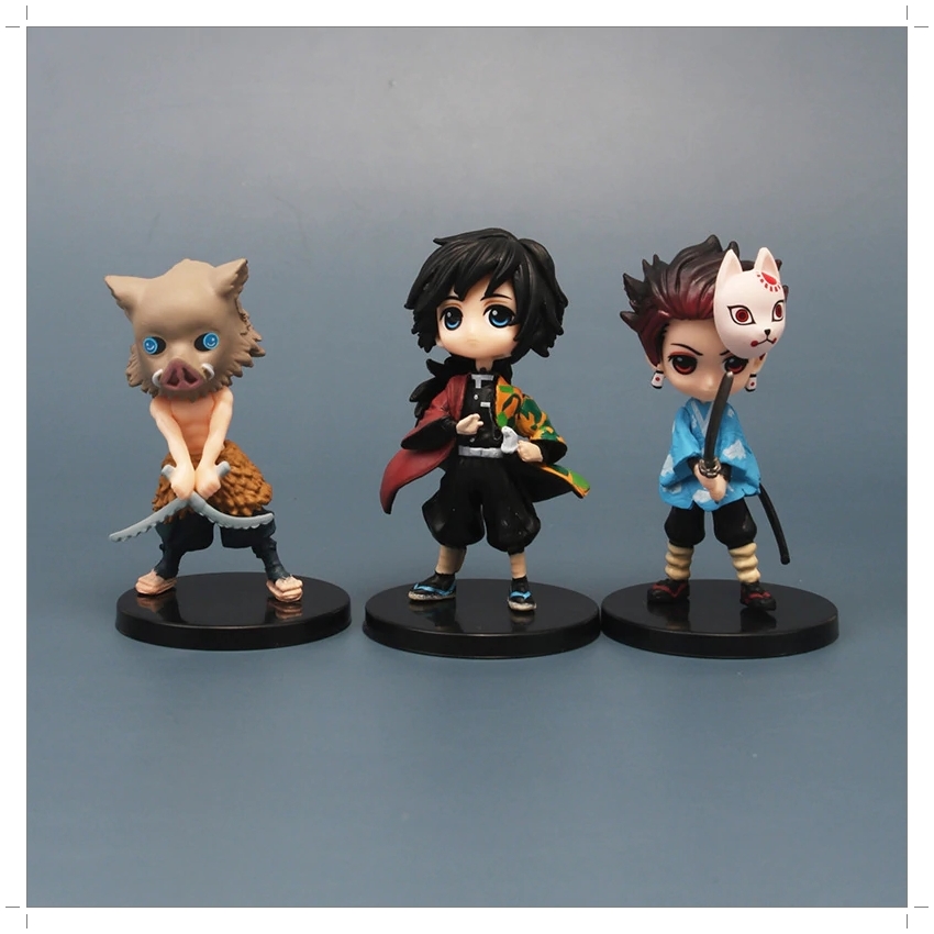 Action Figure Kimetsu no Yaiba โมเดลดาบพิฆาตอสูร เซ็ต 6 ตัว ขนาดความสูง 7 ซม. มีฐาน งานสวย