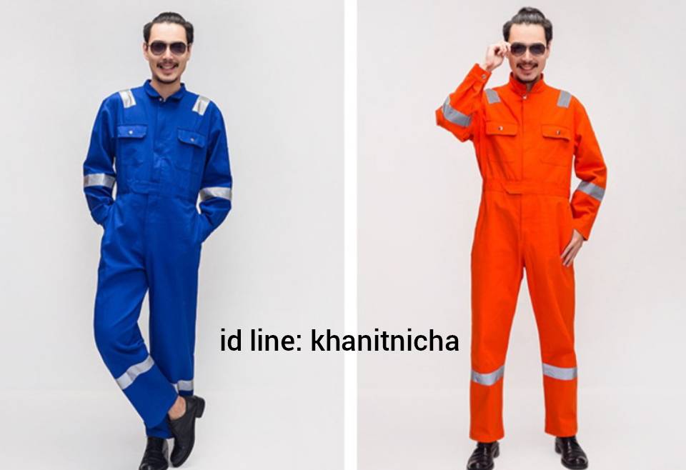 ชุดหมีช่าง ช่างหมีช่างไฟฟ้า ชุดหมีช่างปะปา ชุดหมีช่างโรงงาน สีน้ำเงิน สีส้ม สีกรมท่า