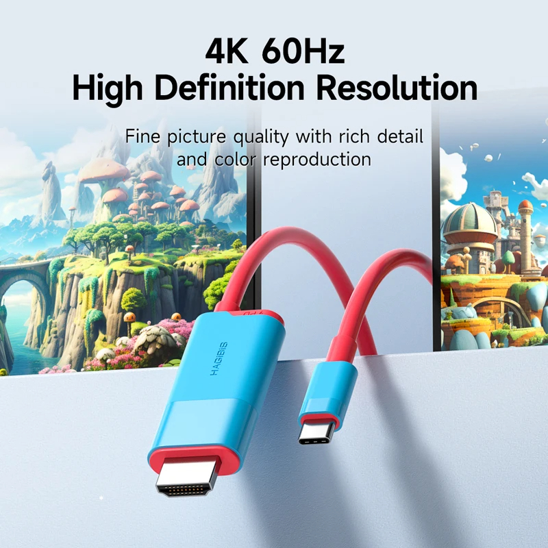Hagibis SWC10 USB C to HDMI 4K@60Hz Type-C to HDMI Cable Thunderbolt 3