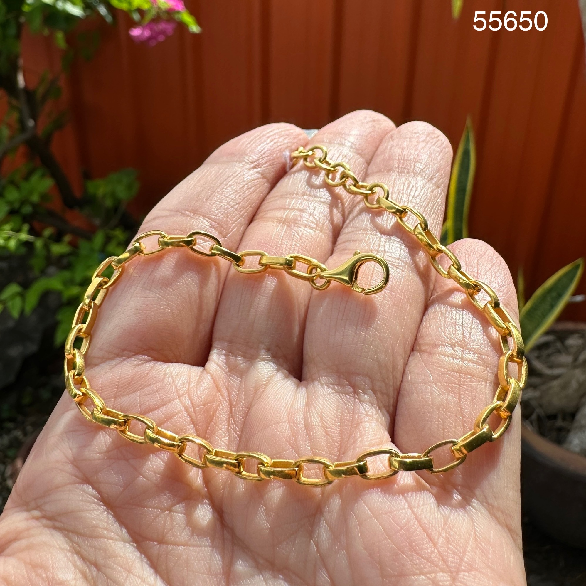 รหัส 55650 สร้อยข้อมือ อิตาลีทอง18K ลายโซ่ งานสวยมาก นน. 8.92 g