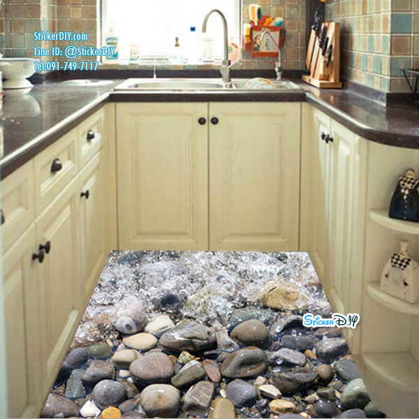 Wall Sticker สติ๊กเกอร์ติดผนังสามมิติ 3D หินทะเล AF5706L (กว้าง90cm.xสูง60cm)
