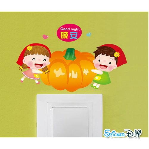 Transparent wall sticker สติ๊กเกอร์ติดผนัง Fruit type A (กว้าง68m.xสูง70cm.)