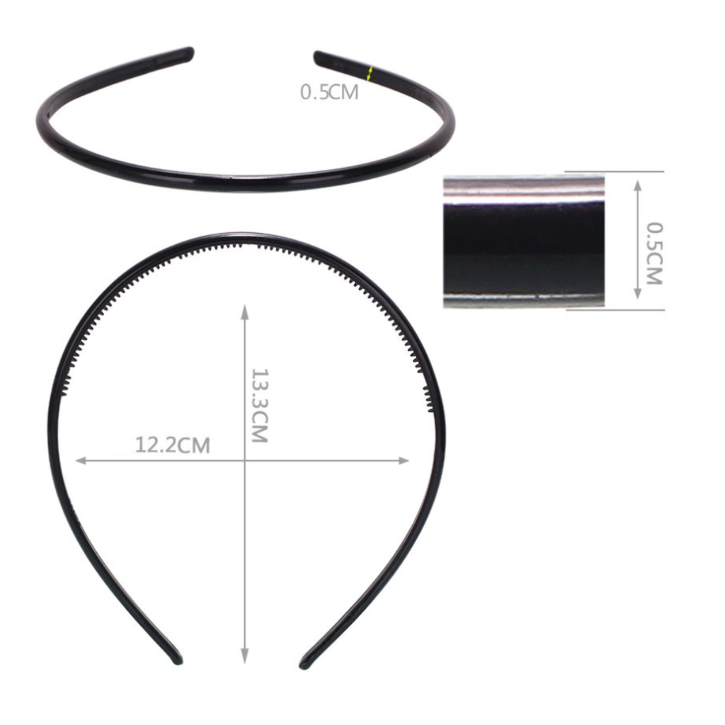ที่คาดผมสีดำ สำหรับผู้ชาย ผู้หญิง (1ชิ้น) (หนา 0.5 ซม) Black Headband for Men and Women (Thickness: 0.5 cm)