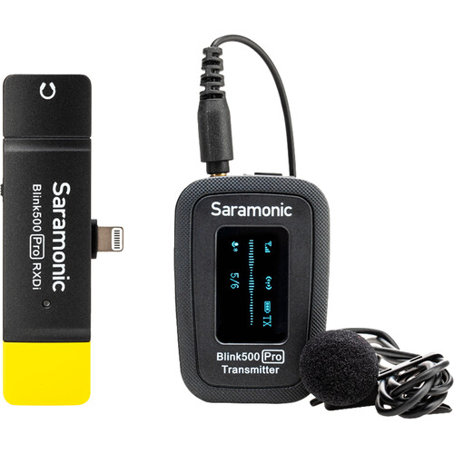 Saramonic Blink 500 Pro B3 (1ตัวส่ง/1ตัวรับ) *ของแท้รับประกันศูนย์* ไมค์ไร้สายหนีบปกเสื้อ Digital 2.4 GHz สำหรับ iOS ,ระยะ 100ม., แบตฯ 8 ชม. ฟรีอุปกรณ์เสริม