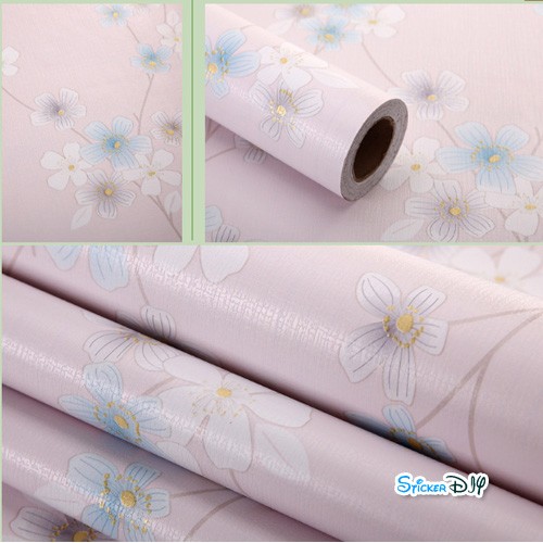 (กว้าง45cm.xยาว10m.)Wallpaper sticker วอลเปเปอร์แบบกาวในตัว Flower สไตล์R
