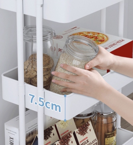 ชั้นวางรถเข็น 3 ชั้น + ล้อ ชั้นวางของ รถเข็นอาหาร ชั้นวาง โครงเหล็ก 42x35x86 cm รถเข็นเก็บของ DIY