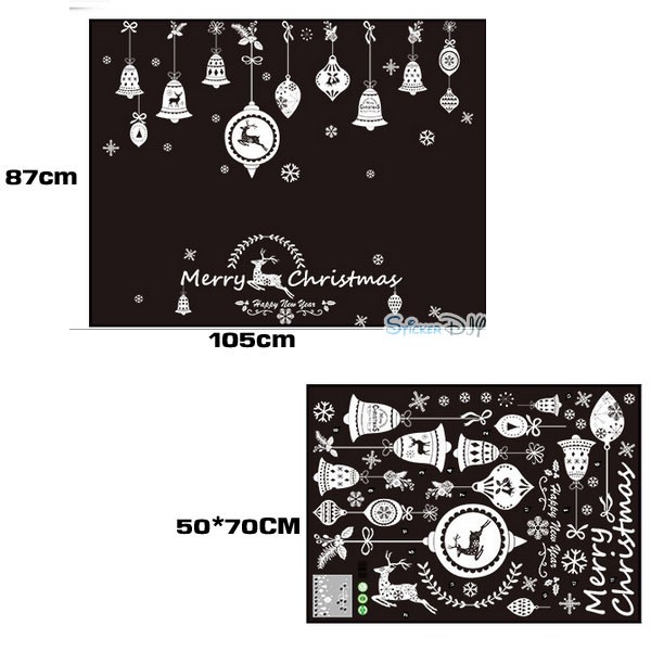 Transparent wall sticker สติ๊กเกอร์ติดผนัง Merry Christmas XH7249 (กว้าง105cm.xสูง87cm.)