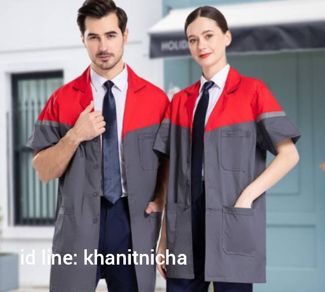 เสื้อคลุมช่าง เสื้อคลุมช่างกันฝุ่่น เสื้อช่างแขนสั้น ยูนิฟอร์มช่าง