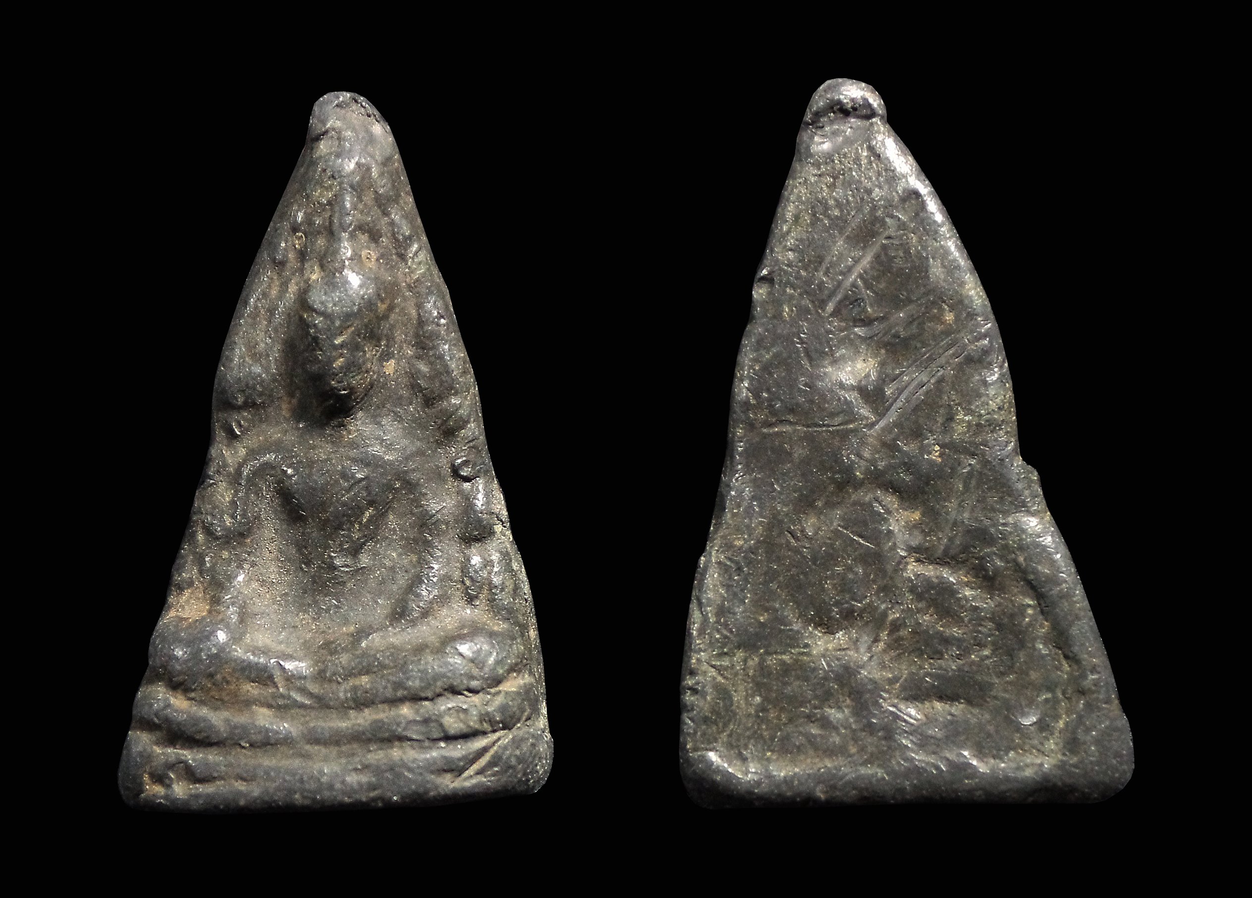 พระพุทธชินราชหลังเรียบ เนื้อชินตะกั่วเก่า