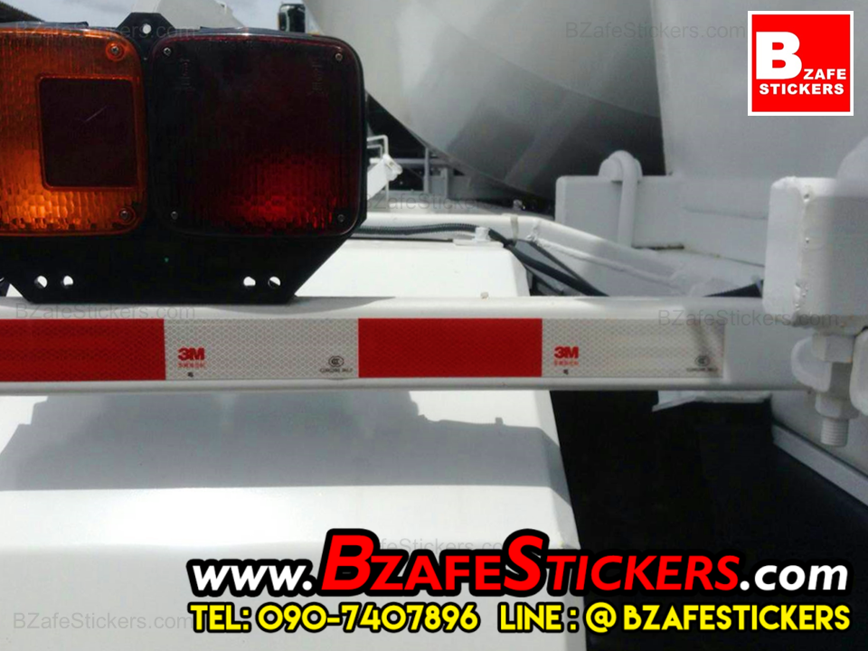 แถบสติ๊กเกอร์สะท้อนแสงขาว-แดง 3m,ขาวแดงสะท้อนแสง 3M กว้าง 2 นิ้ว x ยาว 45 ม.