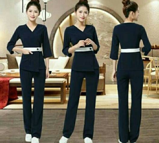 ชุดพนักงานนวดสปา ชุดพนักงานคลินิกความงาม ชุดพนักงานต้อนรับ