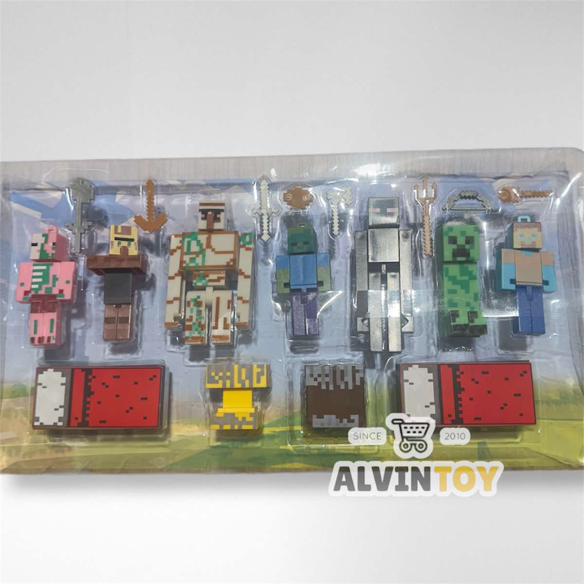 ชุดของเล่น Minecraft มายคราฟ พร้อมอาวุธ 11 ตัว ของเล่นโมเดลมายคราฟ กล่องใหญ่ สุดคุ้ม