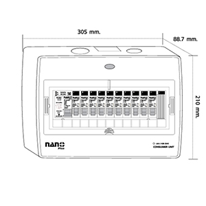 ตู้ Consumer Unit กันดูด 2P-10 ช่อง (ครบชุด) Nano