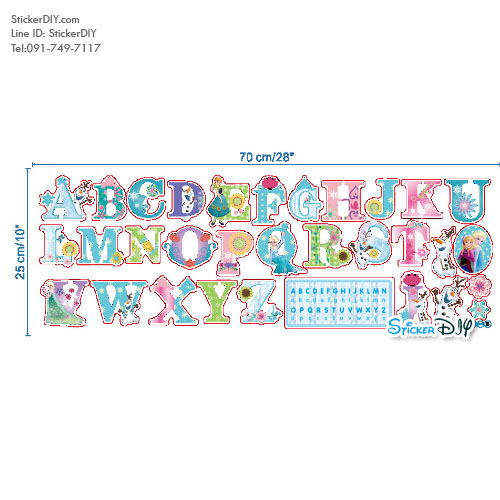 Transparent Wall Sticker สติ๊กเกอร์ติดผนัง FROZEN Aphabet (กว้างfree.xสูงfree.)