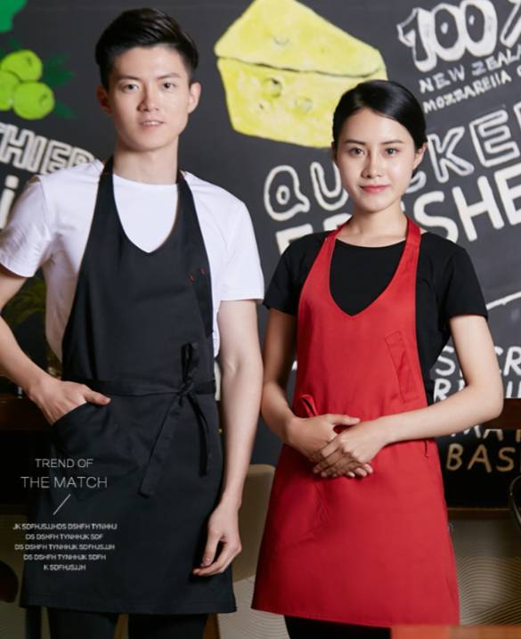 ผ้ากันเปื้อนพนักงานร้านกาแฟ ร้านอาหาร ซุปเบอร์มาร์เก็ต
