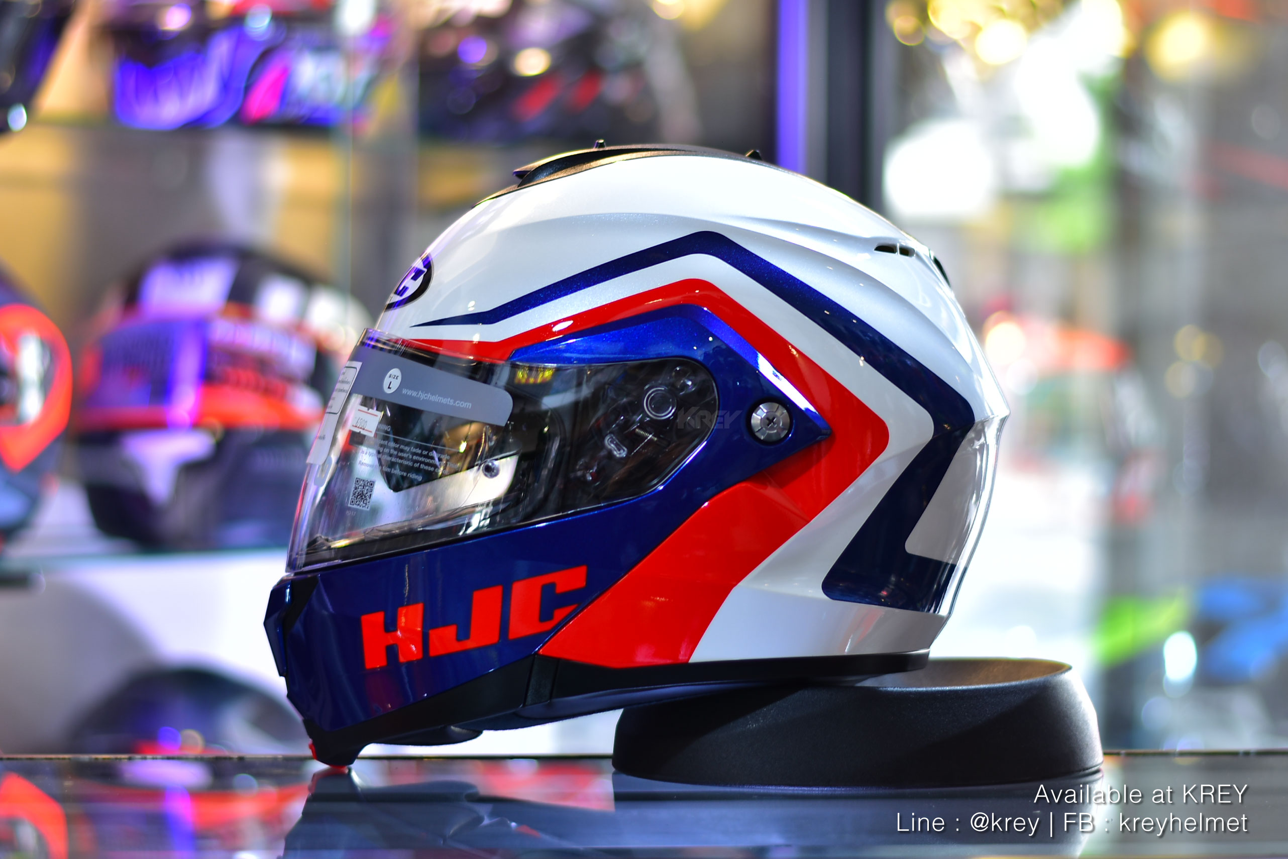 HJC model C91N NEPOS White Blue Red