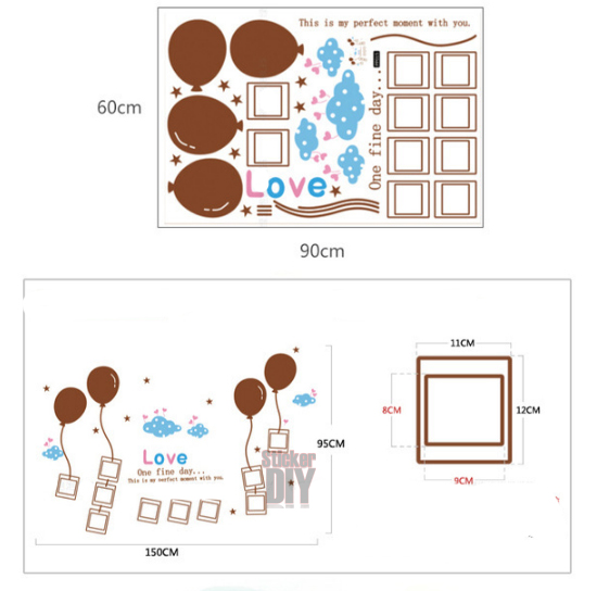 Transparent Wall sticker สติ๊กเกอร์ติดผนัง LOVE one fine day..(กว้าง150cm.xสูง95cm.)