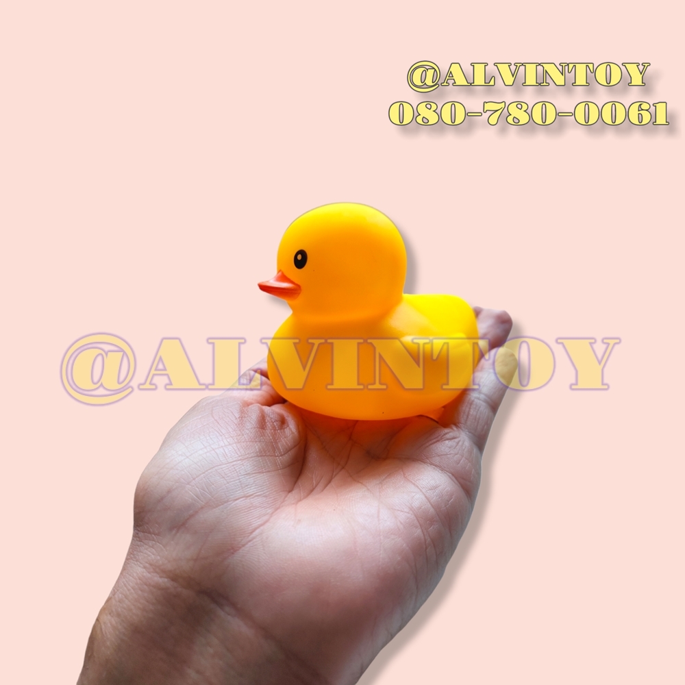 เป็ดเหลือง B Duck แพ็ค 6 ตัว บีบได้ มีเสียง ลอยน้ำได้ ขนาด 8 ซม.