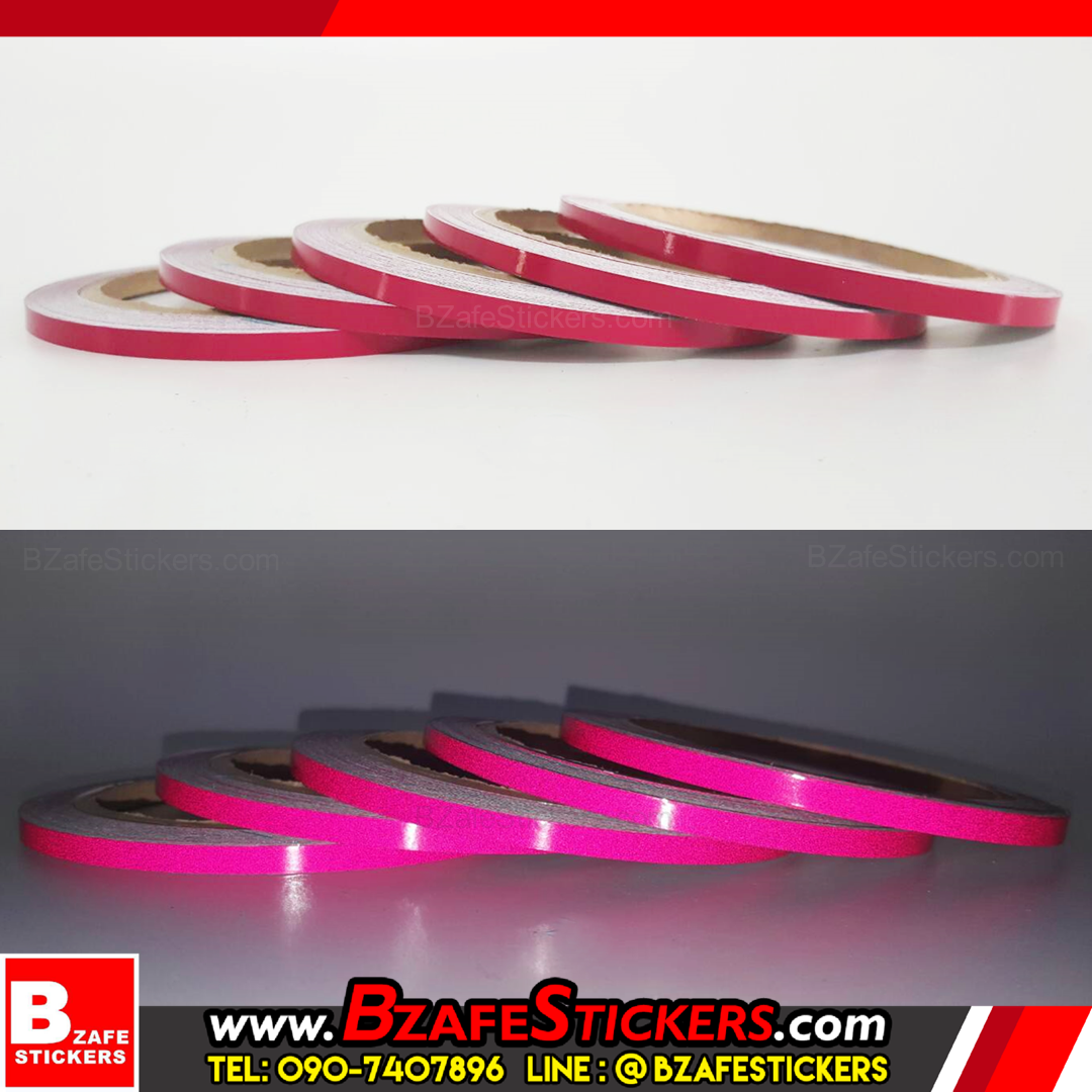 แถบสติ๊กเกอร์สะท้อนแสงติดขอบล้อ HDLite สีชมพู แถบสะท้อนแสงติดรถ สติ๊กเกอร์แต่งรถ