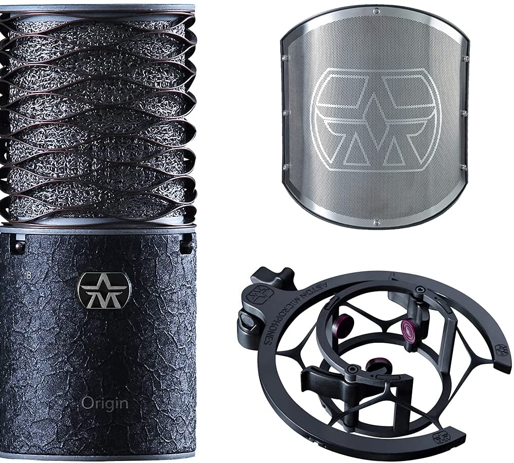 Aston Microphones Origin Black Bundle *ของแท้รับประกัน1ปี* ไมค์คอนเดนเซอร์ Condenser Microphone & Shock mount /Pop Shield