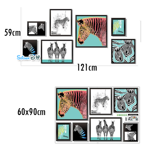 Transparent wall sticker สติ๊กเกอร์ติดผนังกรอบรูป ZEBRA XL8326 (กว้าง121cm.xสูง59cm.)