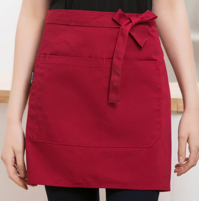 ผ้ากันเปื้อนครึ่งตัวสีกรม สีขาว สีแดง สีน้ำตาล