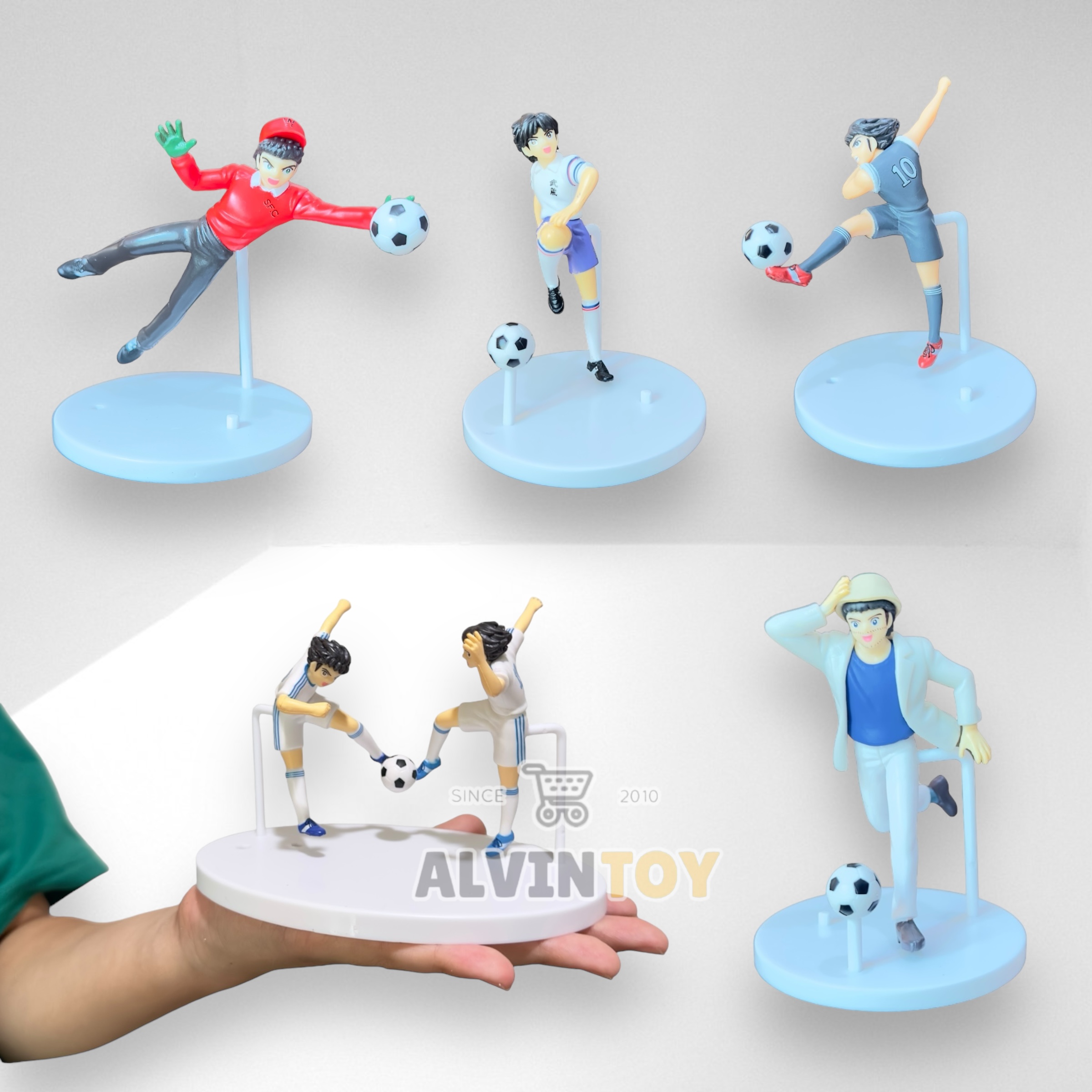 Action Figure กัปตันซึบาสะ Captain Tsubasa ชุด 5 ตัว ขนาดความสูง 9-11 ซม. มีฐาน งานสวย