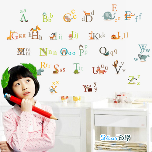 Transparent Wall Sticker สติ๊กเกอร์ติดผนัง Letter A-Z (กว้าง135cm.xสูง95cm.)