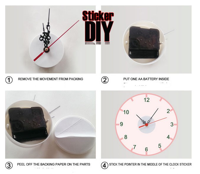 Transparent wall clock sticker สติ๊กเกอร์นาฬิกาติดผนัง Elephant "What time is it" (กว้าง68cm.xสูง70cm.)