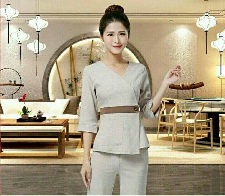ชุดพนักงานนวดสปา ชุดพนักงานคลินิกความงาม ชุดพนักงานต้อนรับ
