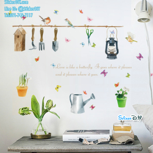 Transparent wall sticker สติ๊กเกอร์ติดผนัง กระถาง SK7107 (กว้าง89cm.xสูง70cm.)