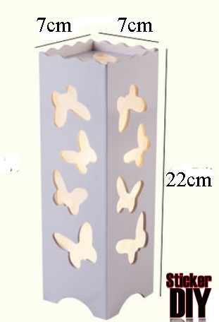 โคมไฟแต่งบ้าน แบบตั้งโต๊ะฉลุลาย BUTTERFLIES สีขาว