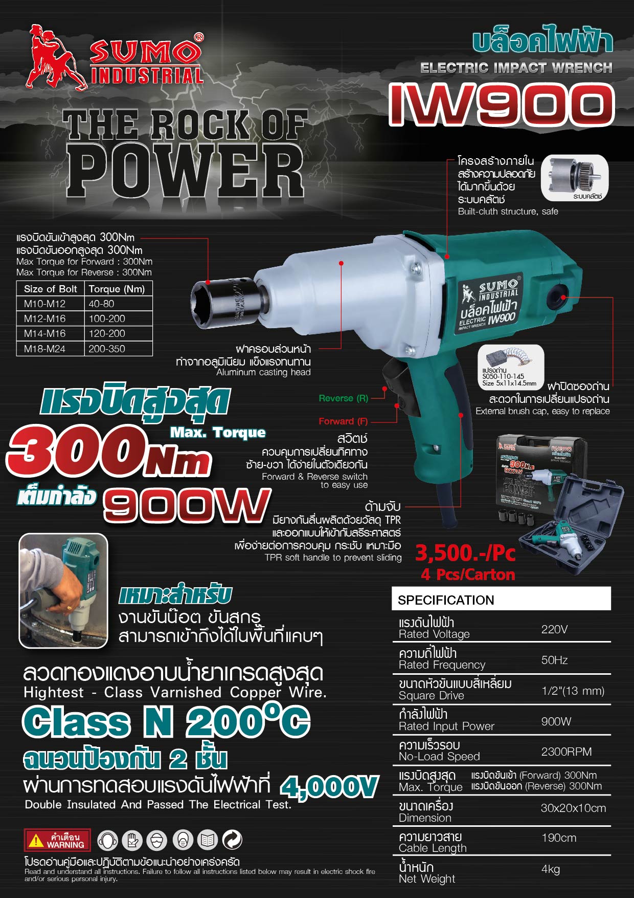 บล็อคไฟฟ้า รุ่น IW900 ยี่ห้อ SUMO