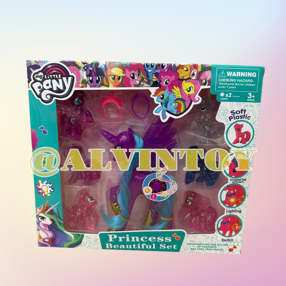 โมเดล My Little Pony - มายลิตเติ้ลโพนี่ ชุด 7 ตัว มีไฟ