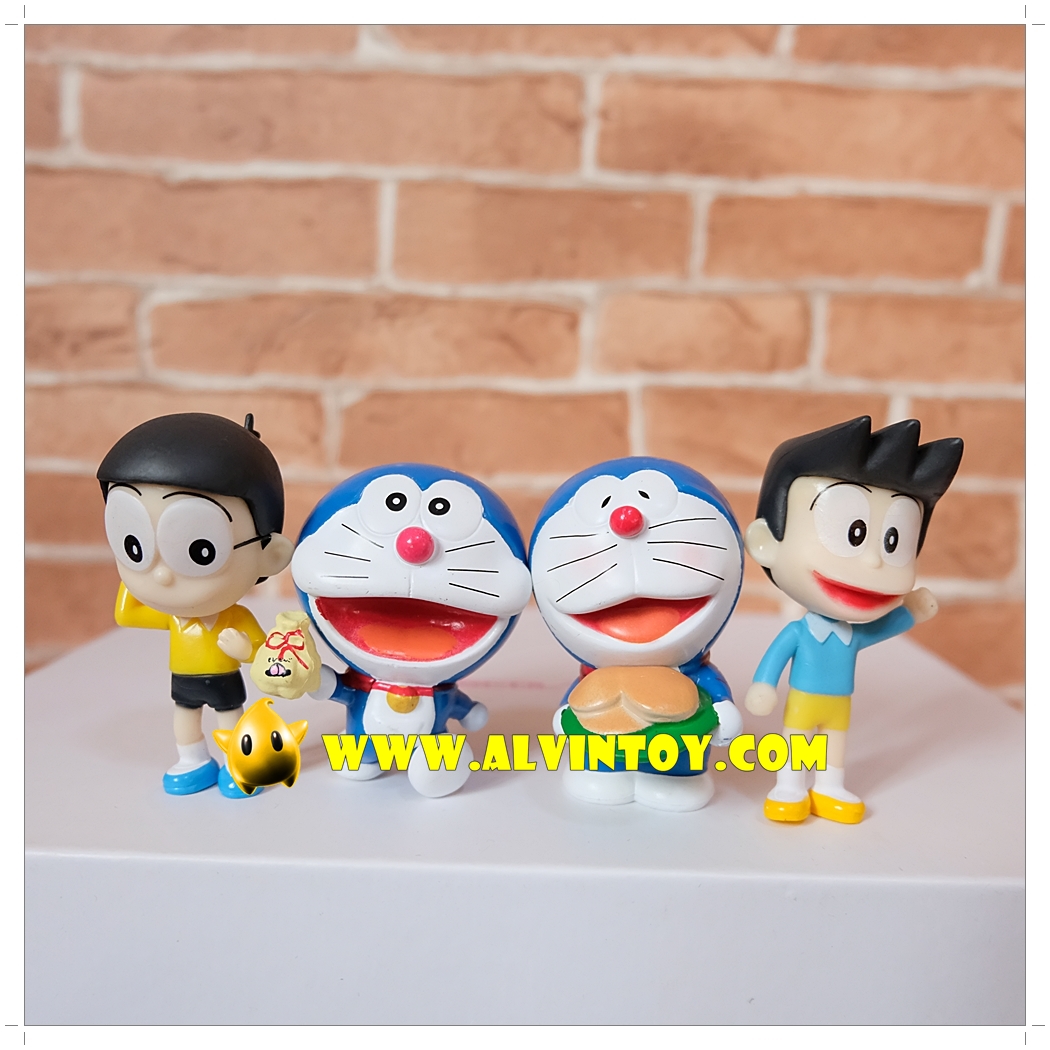 Action Figure โมเดลโดเรม่อน โนบิตะ ชิสุกะ ซุเนโอะ เซ็ต 8 ตัว ขนาดความสูง 6-7 ซม.
