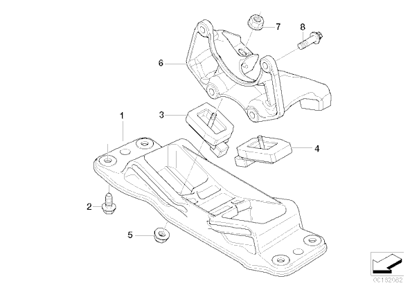 ยางรองแท่นเกียร์ BMW E60 (525i, 530i) / Rubber Mounting, 22316771741, 22316761093