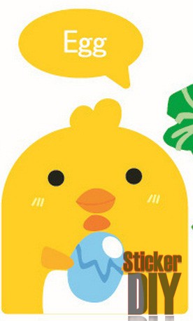 Transparent Wall Sticker สติ๊กเกอร์ติดสวิตช์ไฟ ลูกเจี๊ยบ Egg (7x12.5cm.)