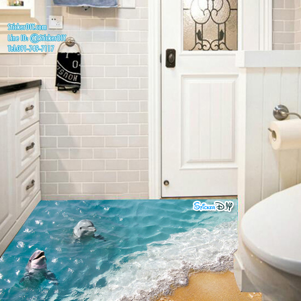 Wall Sticker สติ๊กเกอร์ติดผนังสามมิติ 3D ชายหาด AF5028 (กว้าง90cm.xสูง60cm)