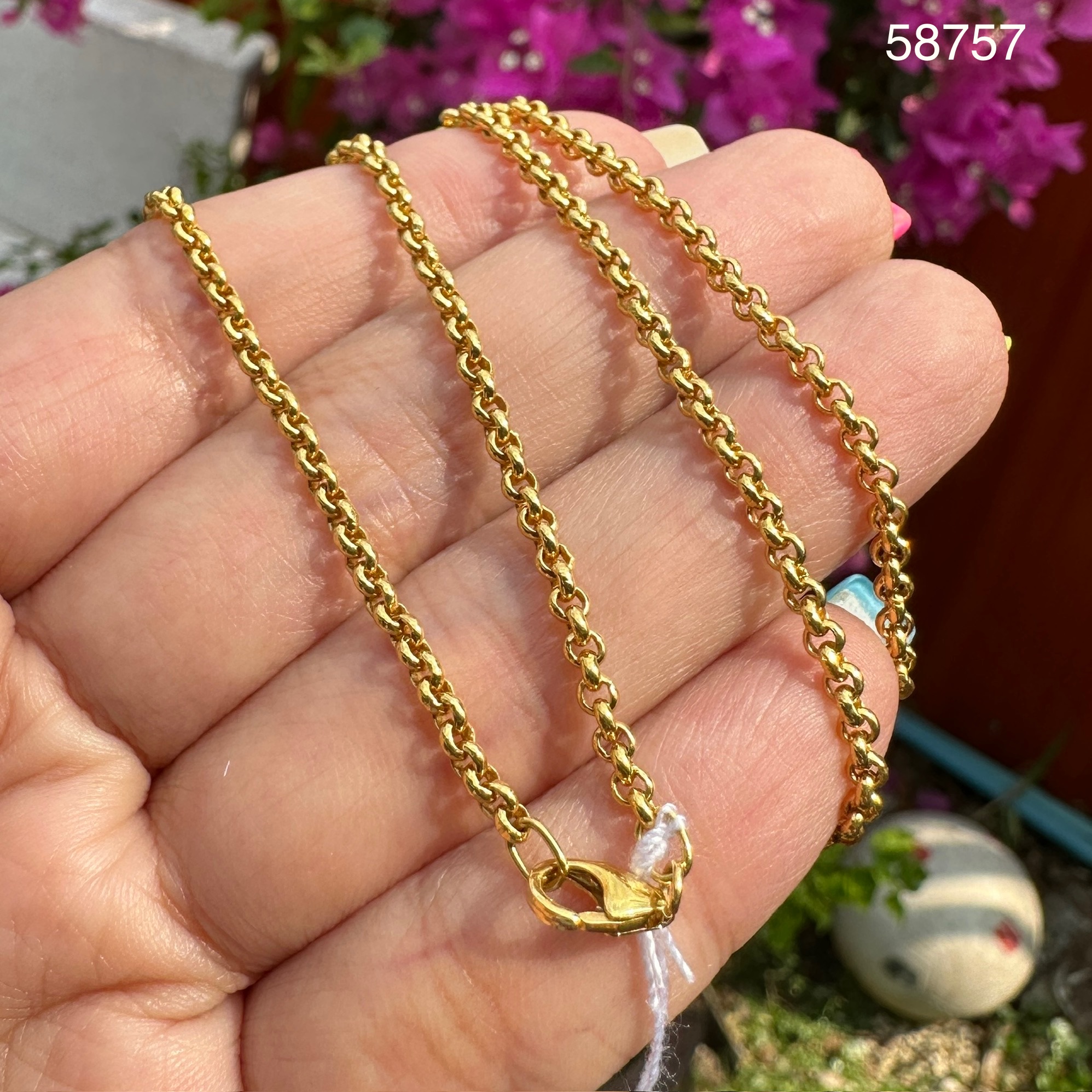 รหัส 58757 สร้อยคอ อิตาลี750 ทอง18K ลายผ่าหวาย งานสวยมาก นน. 13.93 g