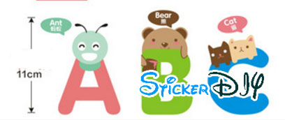 Transparent wall sticker สติ๊กเกอร์ติดผนัง Alphabet สไตล์ B (กว้างfree xสูงfree)