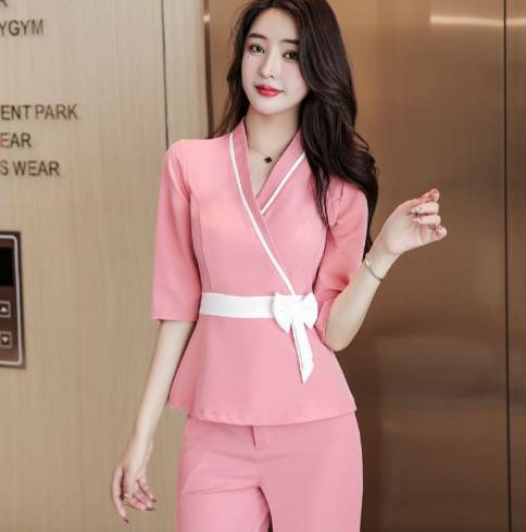 ชุดคลินิกความงาม ชุดนวดสปา เสริมสวย ชุดพนักงานต้อนรับ