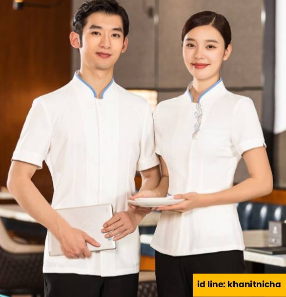 ชุดพนักงานเสริฟ ชุดพนักงานร้านอาหารจีน โรงแรม รีสอร์ท