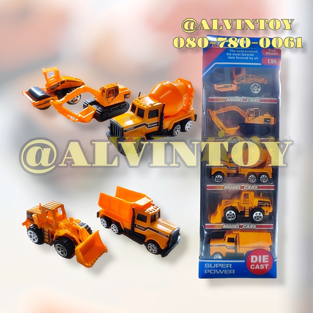 โมเดลรถเหล็ก Die Cast รถก่อสร้าง ชุด 5 คัน