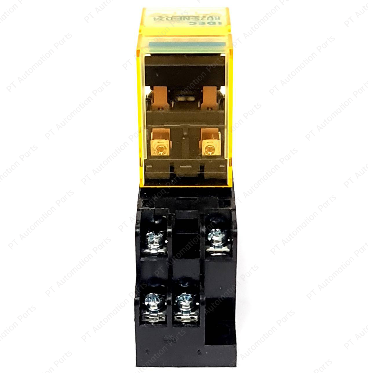 รีเลย์พร้อมซ็อกเก็ต IDEC RU2S-NF-D24 SM2S-05D 24VDC 10A 2คอนแทค 8ขา Relay with Socket 8-pins ติดตั้งแบบยึดรางปีกนก
