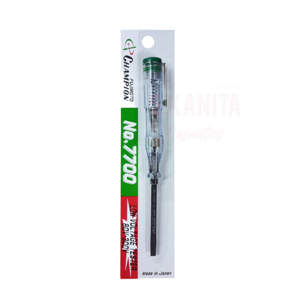 Champion ไขควงวัดไฟ ไขควงลองไฟ ไขควงเช็คไฟ 80V-300V No. 7700 Champion Fujimoto Check Power Screwdriver No.7700 Low Volta